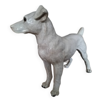 Cracked ceramic dog Bavent early 20th century