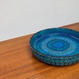 Large blue pottery bowl Rimini by Aldo Londi for Bitossi, Italy, 1960s.