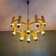 Large brass chandelier, design by Gaetano Sciolari, Boulanger, 1970.