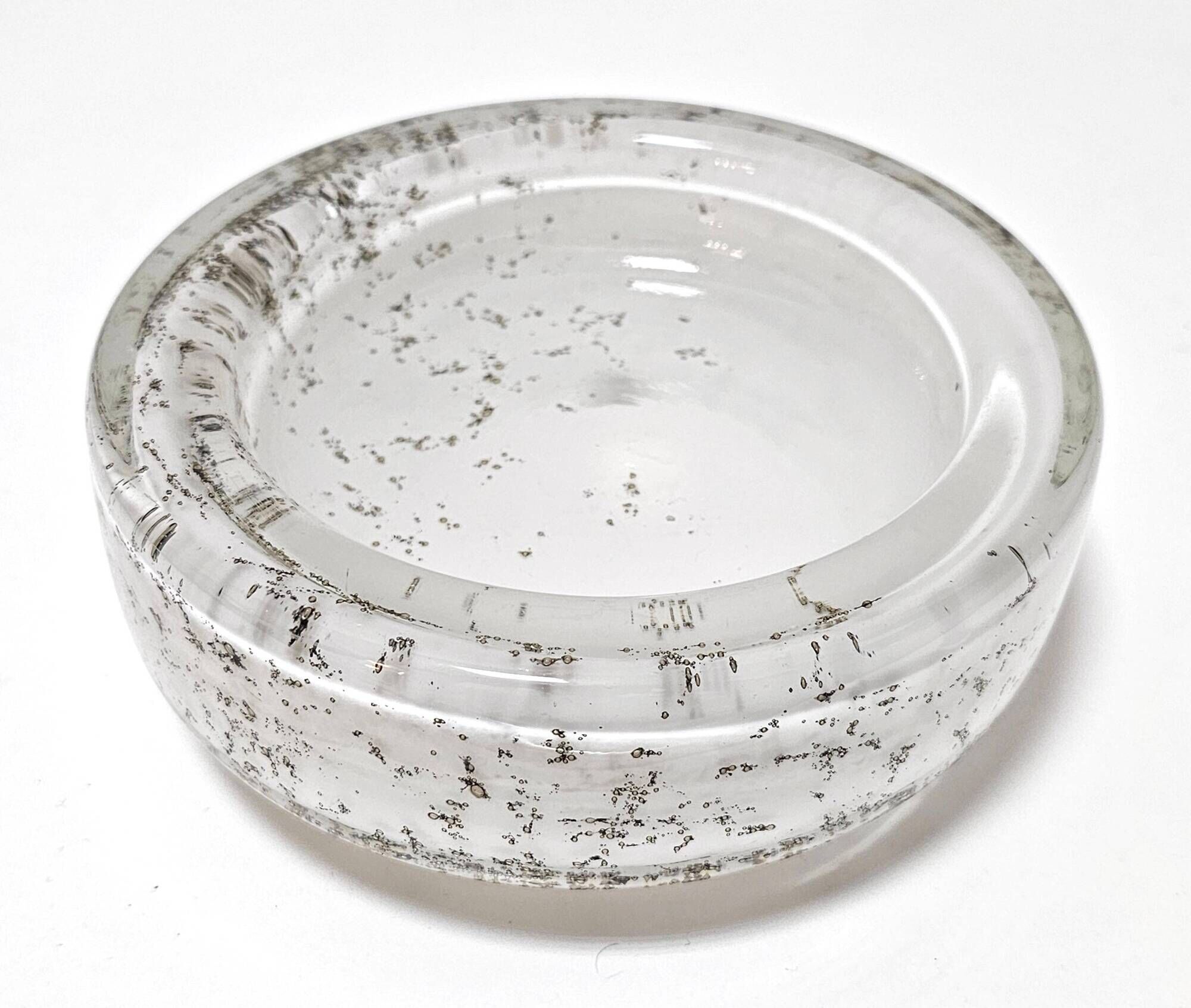 Murano glass ashtray with bubbles, Mid Century Modern style, 1960s.