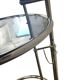 Vintage adjustable chrome side table with smoked glass.