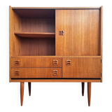 Sideboard, bookcase in teak veneer