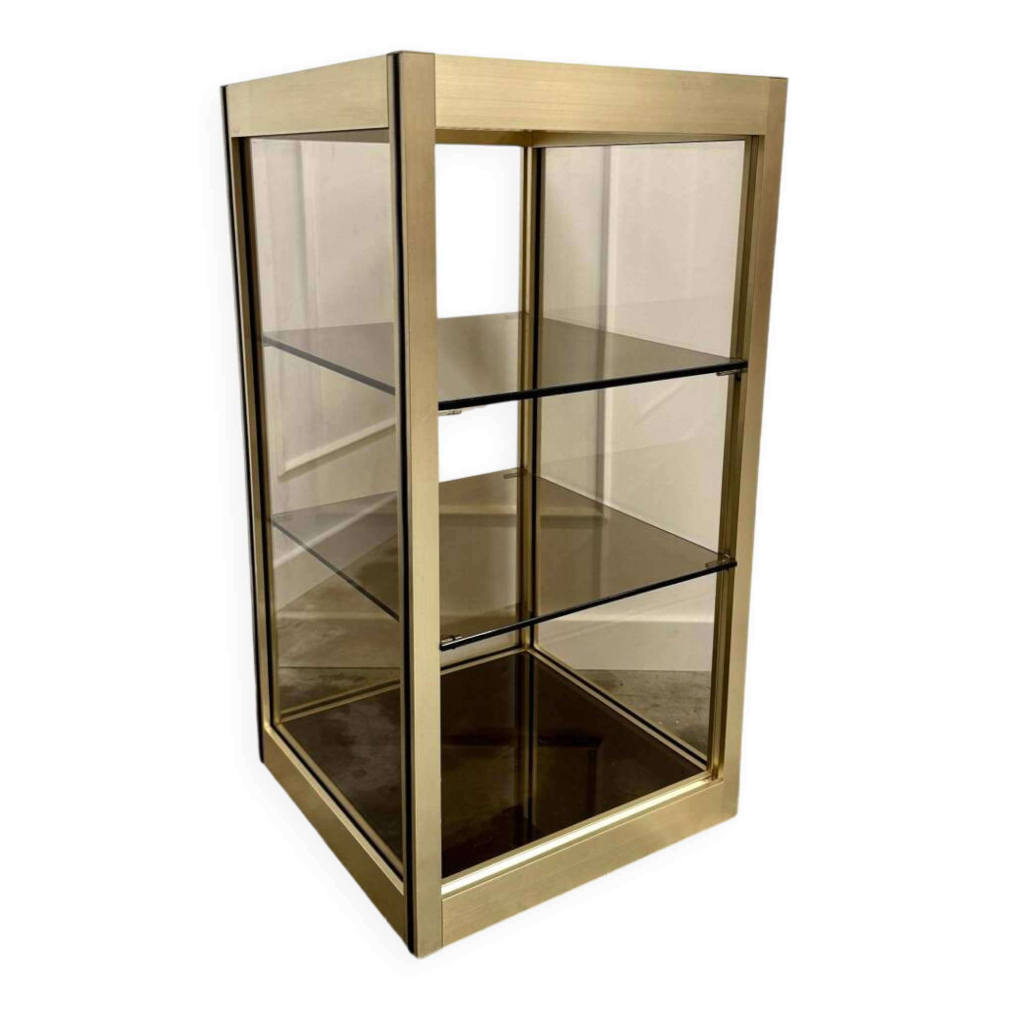 70s console smoked glass