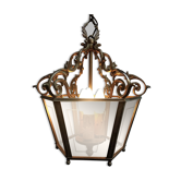 Old lantern 3 lights and 6 sides of Louis XVI style in WORKING ORDER