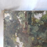 Huile sur toile ancienne  de 1913 "demoiselle sur une balançoire"