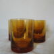 5 glasses of water blown glass bubbled amber amber