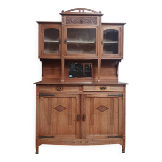 Buffet Art Nouveau Art Déco en noyer blond