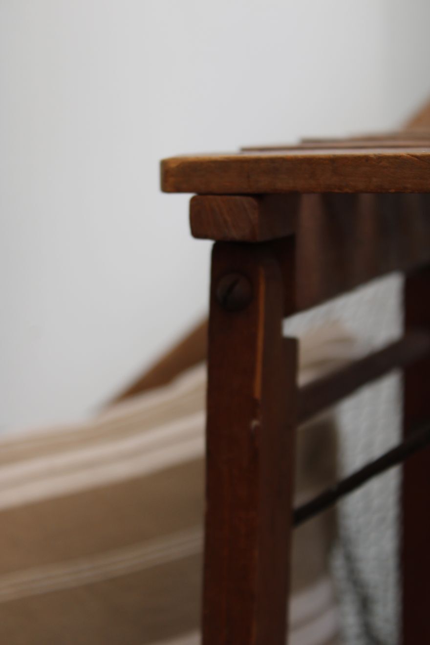 Folding wooden stool