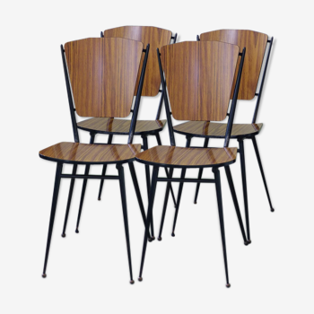 Set of 4 chairs Fusmatic in formica 60s
