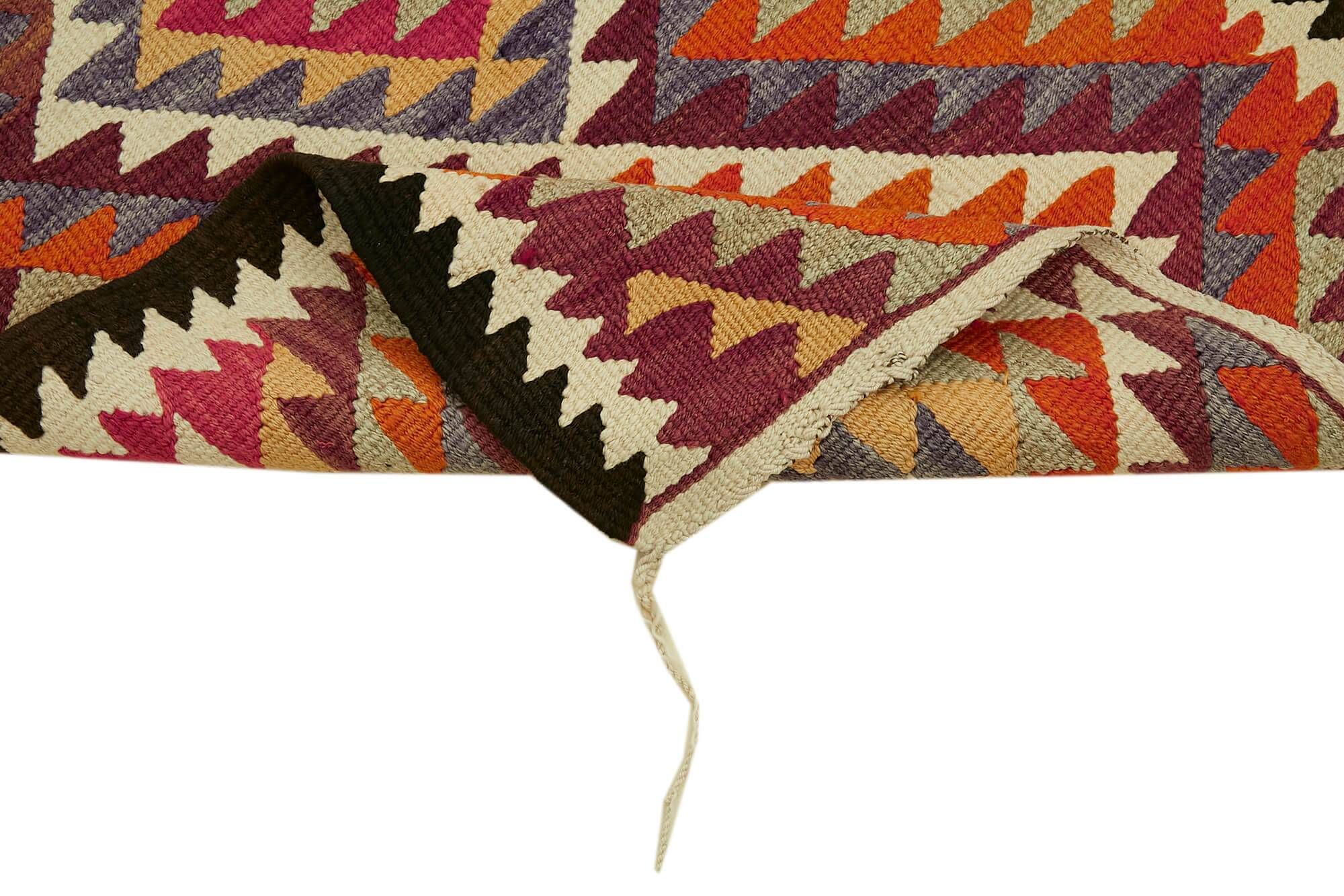 Turkish Handwoven Vintage Herki Kilim 94 cm x 361 cm