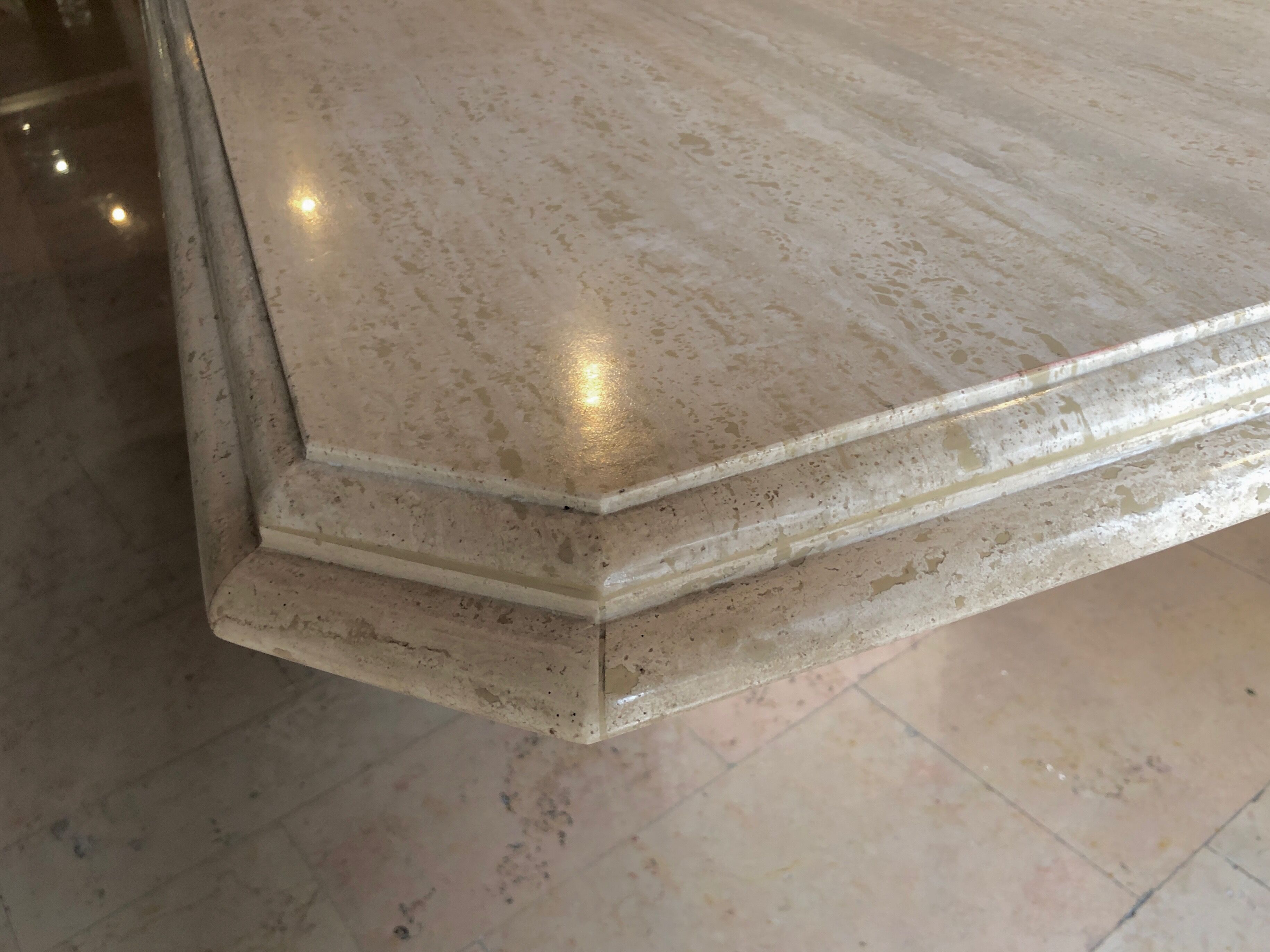 Travertine dining table