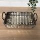 Woven silver-plated metal basket.