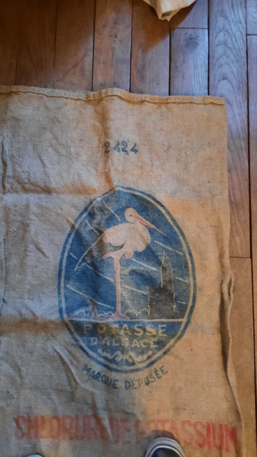 Set of 5 bags in burlap potash from Alsace