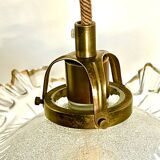 Glass and gilded pendant light with pleated edges