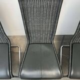 Grey German cantilever chairs B25 with leather cushions from Tecta, set of 4.