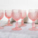 6 vintage wine glasses in frosted glass