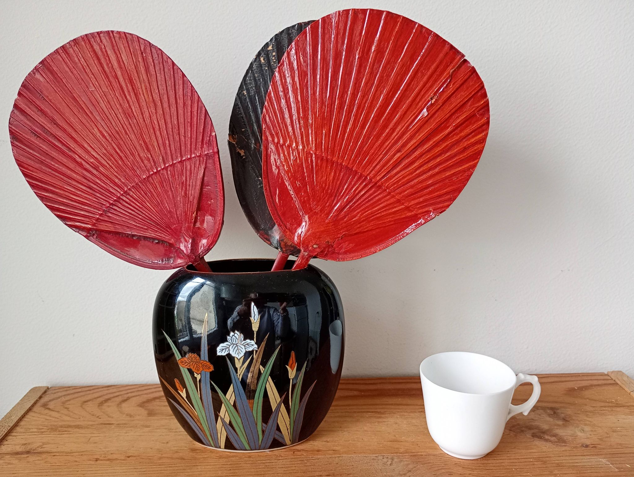Vase japonais Yamaji à décor d'iris