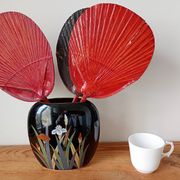 Vase japonais Yamaji à décor d'iris