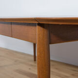 Table à manger extensible en teck, années 1960