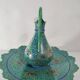 Minakari Signed Enameled Sheet Metal Ewer and Dish / 20th Century Middle East / Jug