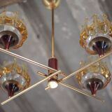 Vintage pendant light, Oberglass Austria glass pendant light, Murano style