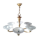 Old art deco bronze chandelier 6 branches frosted molded glass.