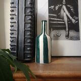 Enamelled ceramic vase, striped graphic design