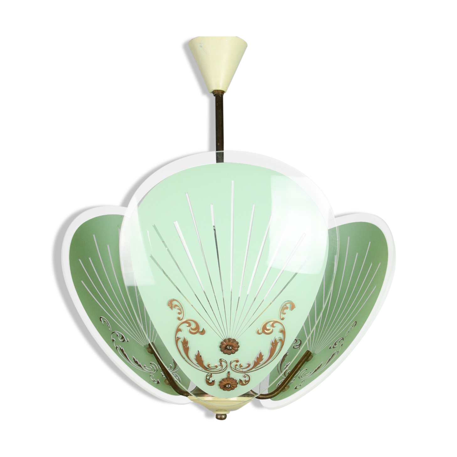 Vintage murano glass pendant light, 1950s