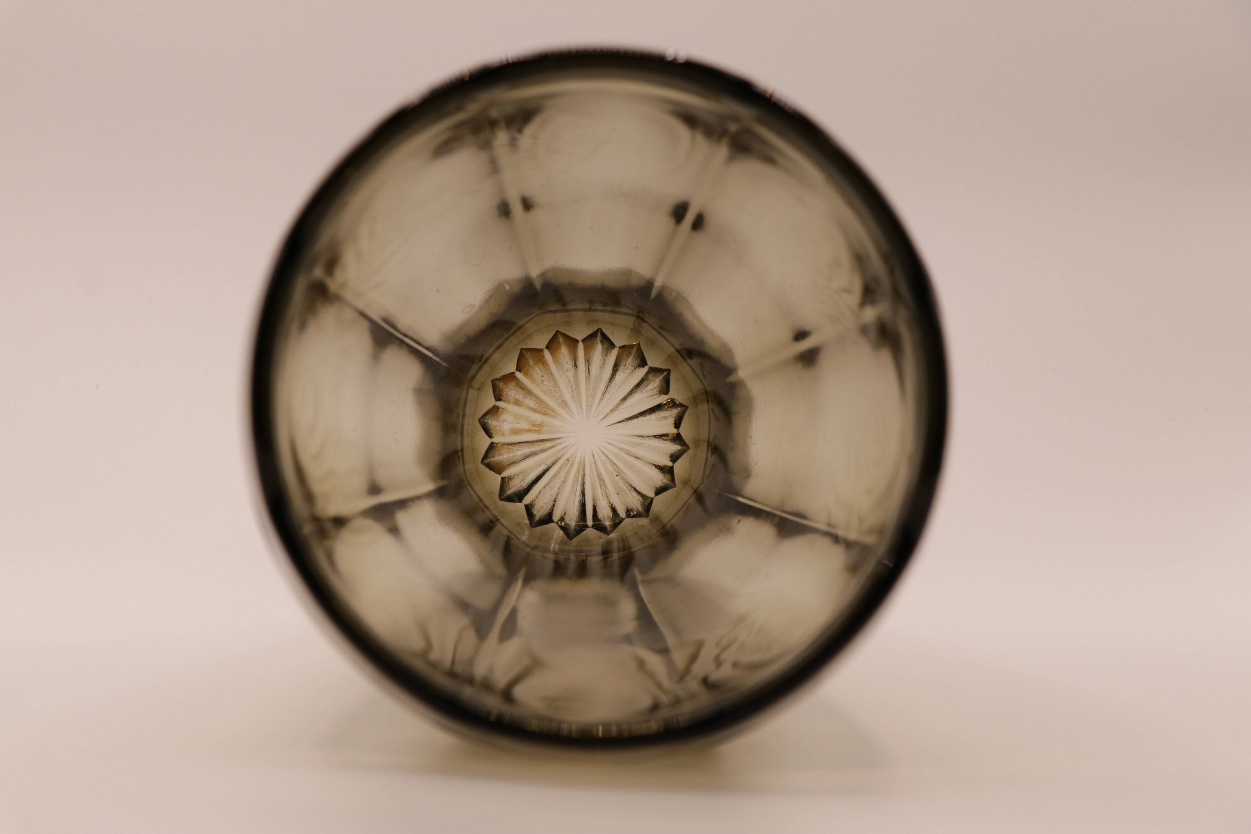 Vintage smoked glass vase