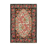 Hand-Knotted Vintage Bessarabian Black Kilim 183 cm x 274 cm - 22170