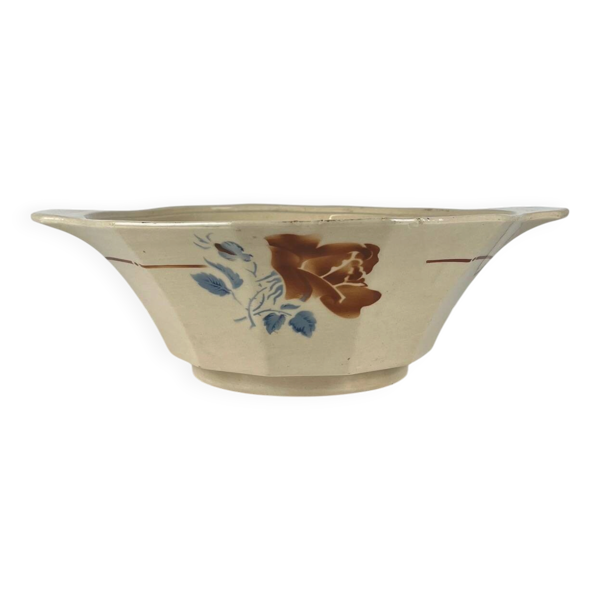 Saladier / Soupière sans couvercle Sarreguemines motif fleur , première moi