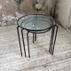 50s metal and glass nesting coffee tables