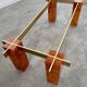 Old glass and burl coffee table Italian design from the 70s vintage