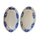 Raviers in pair blue floral pattern