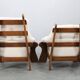 Pair of Brutalist oak armchairs, Czechoslovakia, 1970s