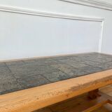 Brutalist wood and ceramic coffee table
