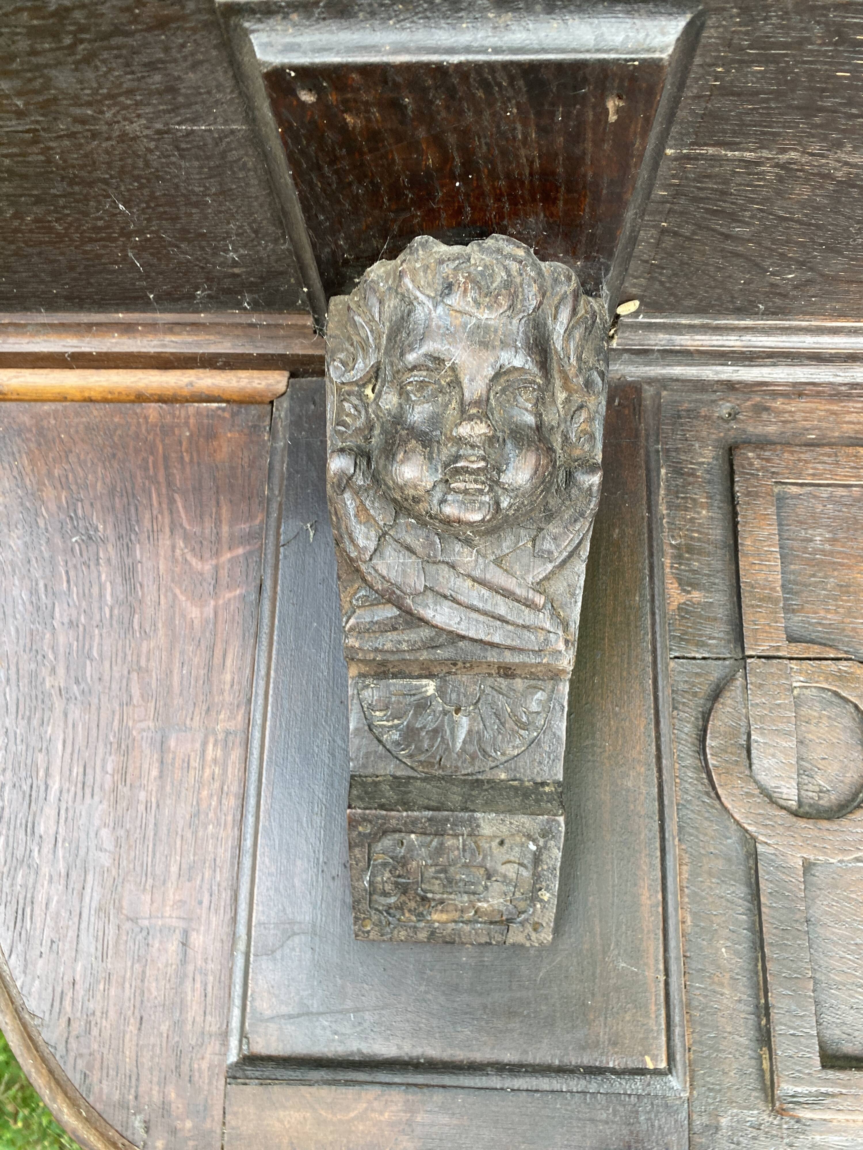 Large old solid wood shelf