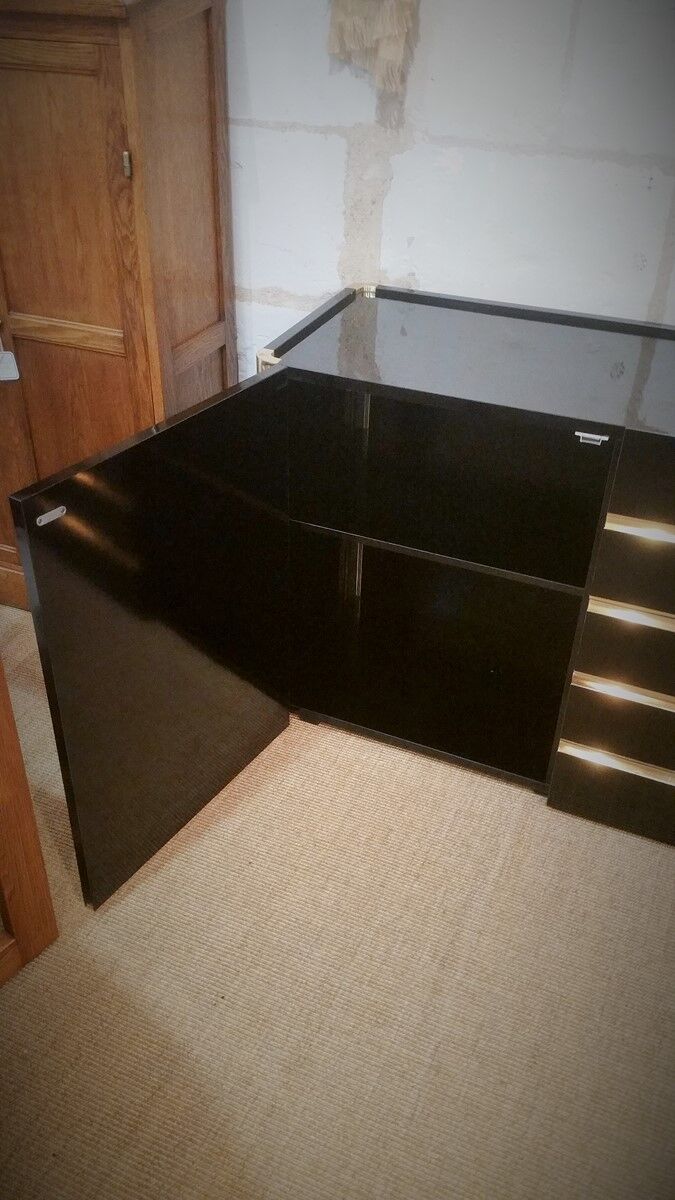 Lacquered and brass sideboard edited by Marie Sabot in the 70