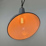Industrial Grey Enamel Factory Pendant Lamp, 1960s