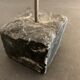 Swedish design candle holder in granite, metal and brass, 1980, height 39 cm