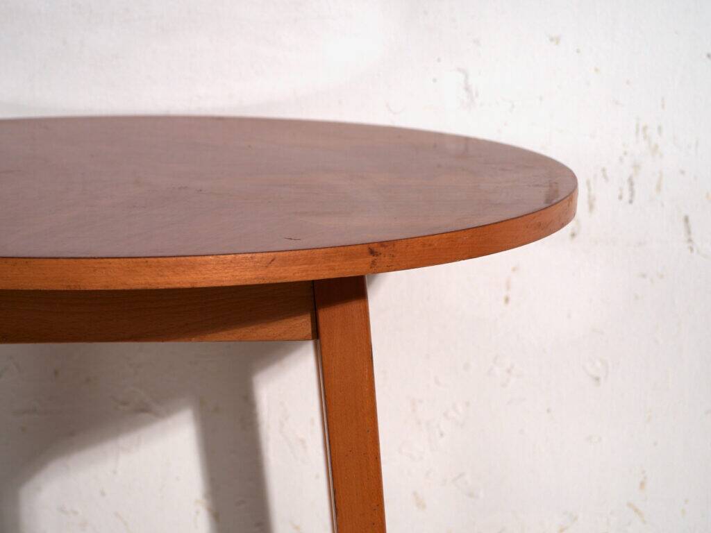 Vintage round side table in teak – Central Europe, circa 1960