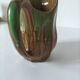 Handcrafted green and brown glazed ceramic pitcher, 1960s-70s