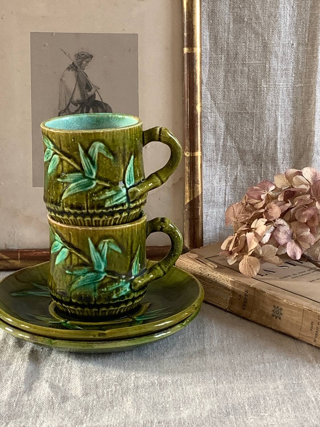 2 bamboo-decorated slushie cups