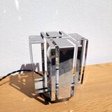 Vintage geometric chrome lamp 1970