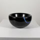 Vase en marbre noir belge avec incrustation de pierre turquoise