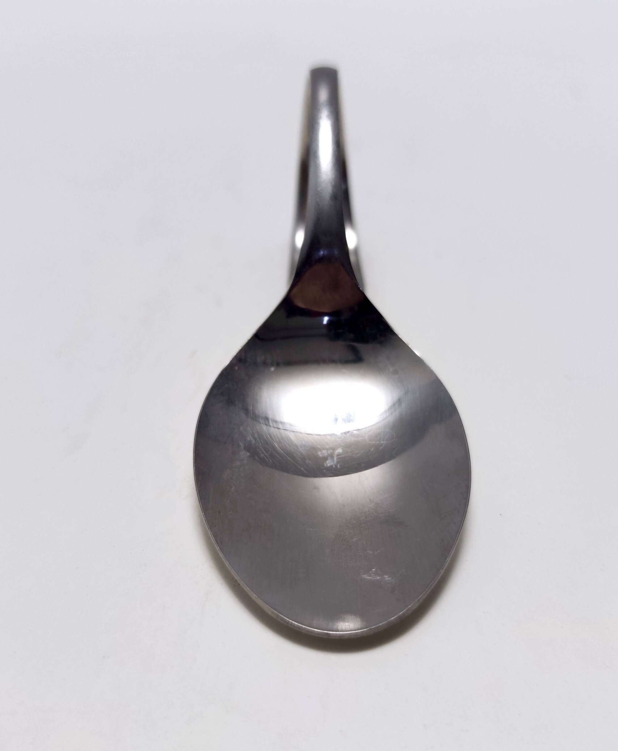 Set of Twelve Steel Serving Spoon by Pinti, Italy, 1980s