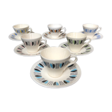 6 cups and saucers, late 60s