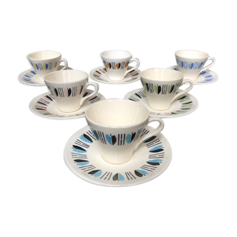 6 cups and saucers, late 60s