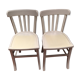 Paire de chaises bistrot peintes en blanc Luterna