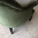 Toad armchair in green velvet